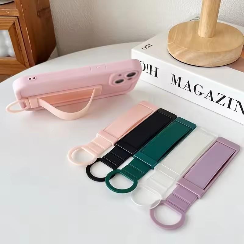 New Wrist Band Cell Phone Stand Finger Grip Mobile Phone Holder Push Back Sticked Socket Bracket for Xiaomi Samsung iPhone