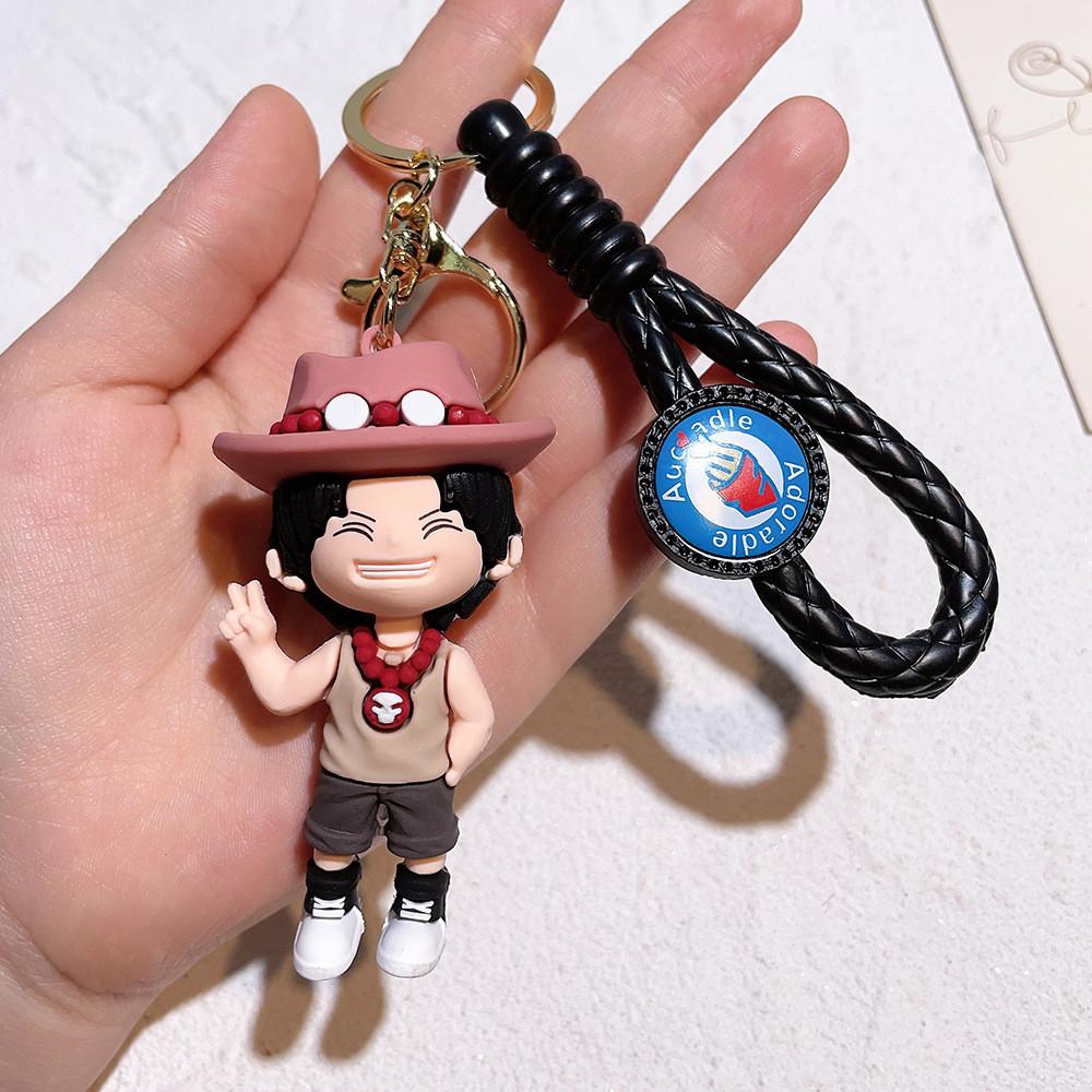 Stilvoller One Piece Schlüsselanhänger für Luffy Nami Sanji Zoro Fans Langlebiges Silikon-Accessoire