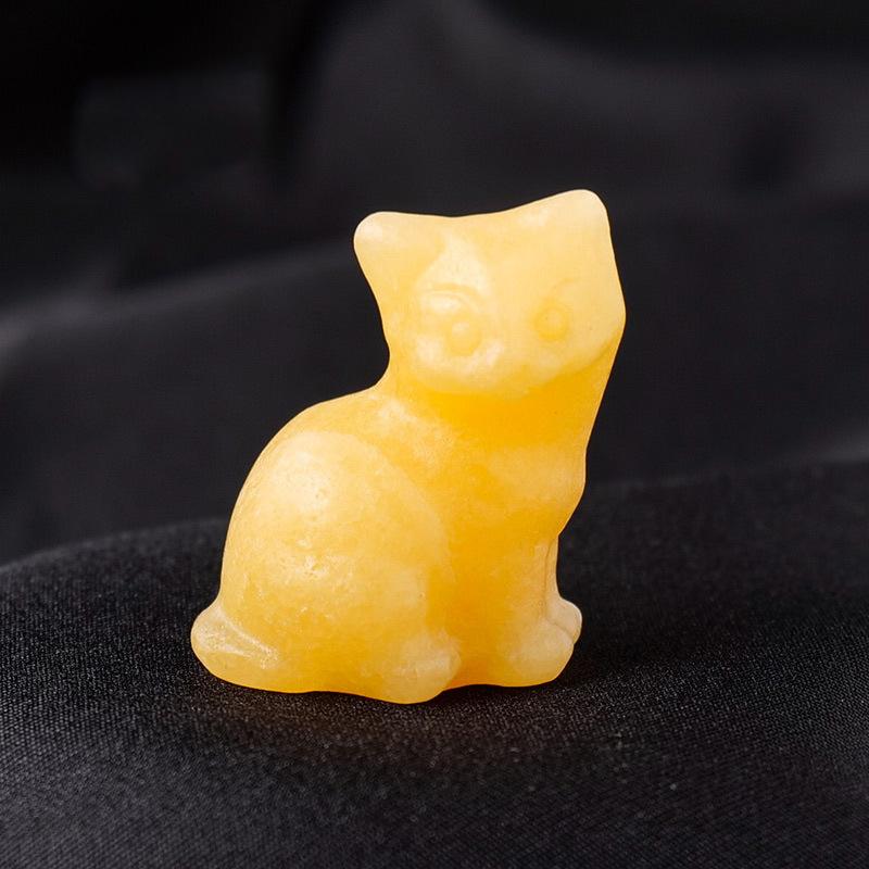 Animal Crystal Crafts Animal Natural Stone Statue Various Crystal Carvings Cat Crystal Wealth Cat