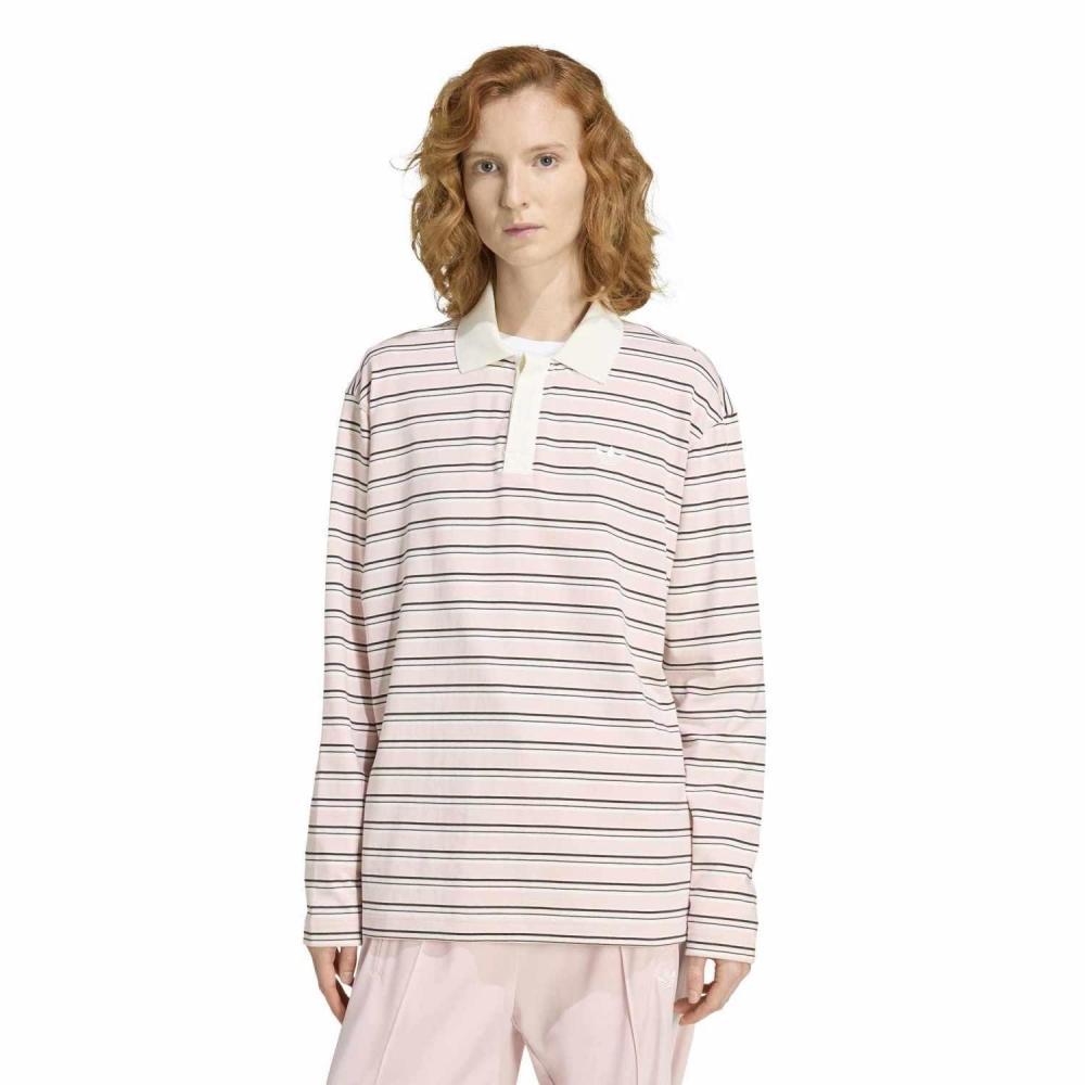 

Adidas W Striped Ls Polo Adv Ku8351 Sandypink XL