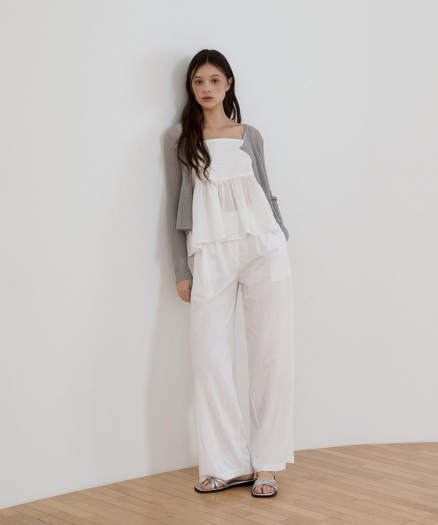 BIBYSEOB Square Neck Sleeveless Blouse White [T52]
