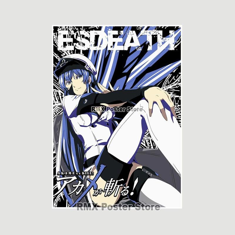 Akame Ga Kill Anime-Poster und Drucke, Wandkunst, Dekoration, weißes Papier, dekorative Gemälde, Bilder, Wohnzimmer, Zuhause, Wandbild
