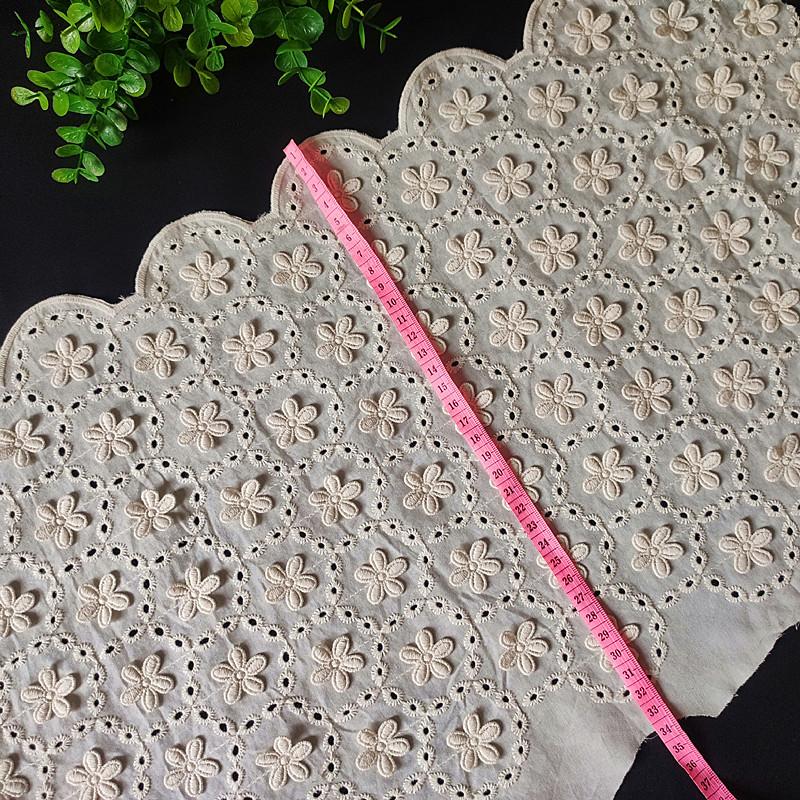 1Meters/lot 33cm wide Cotton thread three-dimensional embroidery lace home textile women's clothing skirt decoration accessories