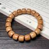 Ethnic Style Green Sandalwood Straight-cut Barrel Beads Bracelet Handmade Boutique Sandalwood Small Bracelet Men's and Women's Wenwan Single Circle