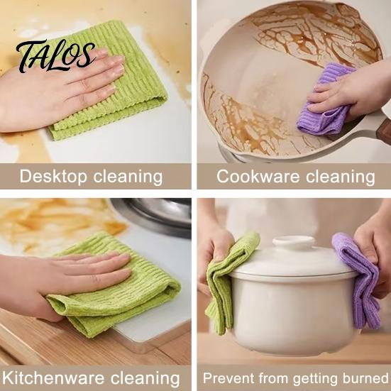 Eco Friendly Paper Towel Alternative Reusable Microfiber Cleaning Cloth, Thick Absorbent Tearable Wipes, Wet And Durable Household Rags Dry