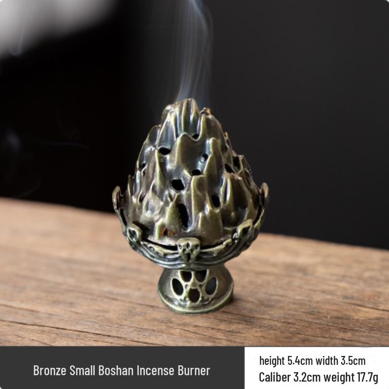 Small Alloy Dragon and Phoenix Sandalwood Incense Burner – New Chinese Auspicious Cloud Design for Aromatherapy