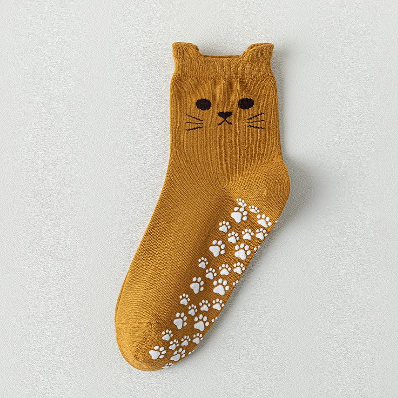 Cartoon Cat Yoga Socks Anti Slip Professional Pilates Socks Women Indoor Fitness Aerobics Floor Exercise Sports Socks Woman