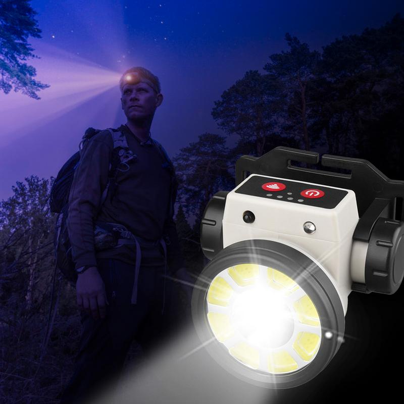 Lampada frontale LED Magnetica Fascio Ampio Lampada frontale LED Ricaricabile Sensore di Movimento Lampada frontale LED Ricaricabile Lampada frontale Magnetica LED