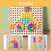 Learning Early Wooden Puzzle Toys Gear Geometric Parts Children Development