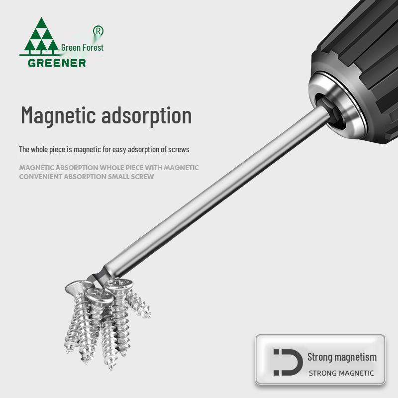 Green Forest High-Hardness Ball Head Magnetic Hex Screwdriver for Electric & Hand Drills