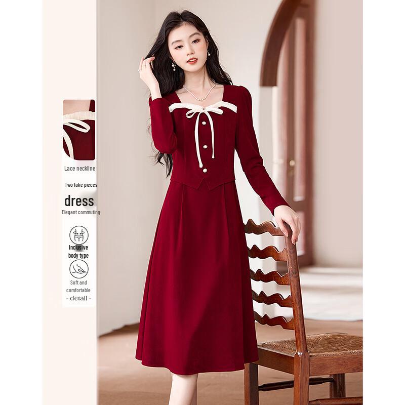 

Lace Collar A-line Petite Dress M