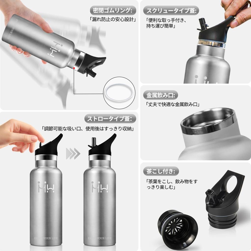 750ml Stainless Steel Water Bottle with Seamless Large Easy to Perfect for Bicycle Carbonated Stylish Vacuum Insulated Drink Bottle Straw, Design,