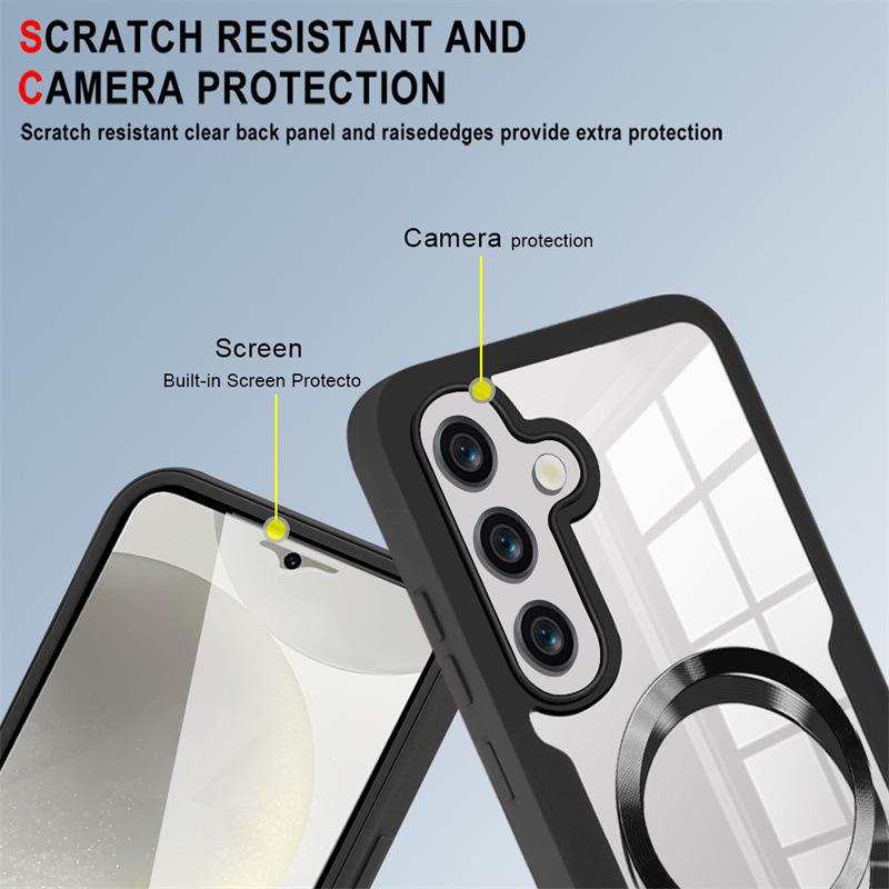 Magnetic Adsorption Transparent Case for Samsung S26/S25FE/S22/S24/S23 Ultra/A17/A16A - Full Coverage