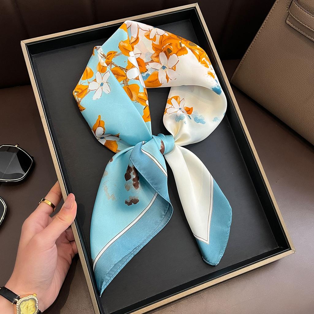 70*70cm Decorate Neck Ties Women Square Scarfs Neck Ties Fashion Decorate Hijab Summer Shawls Female Office Foulard Neckerchief