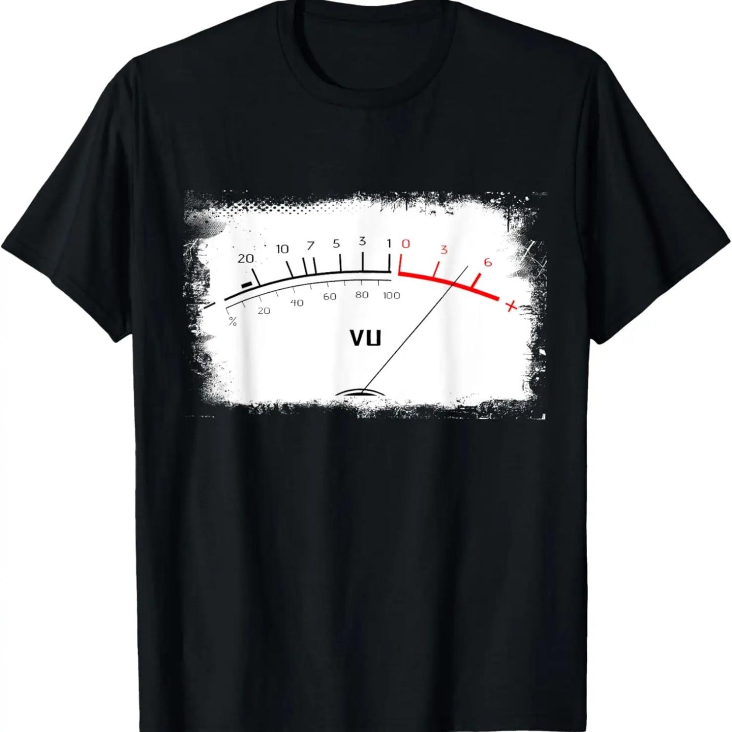 Vintage Audio Engineer Recording Studio Volume VU Meter T-Shirt S чёрный