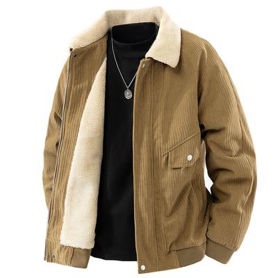 Men's Retro Velvet-Lined Corduroy Jacket - Winter Casual Lapel Coat