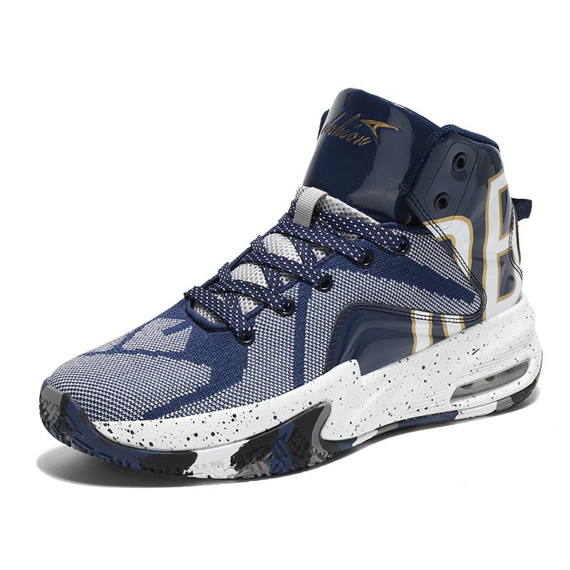 High-top Air Cushion Men Basketball Shoes Kids Basketball Boots Breathable Sports Shoes Boys Sneakers Non-slip Competition Shoes