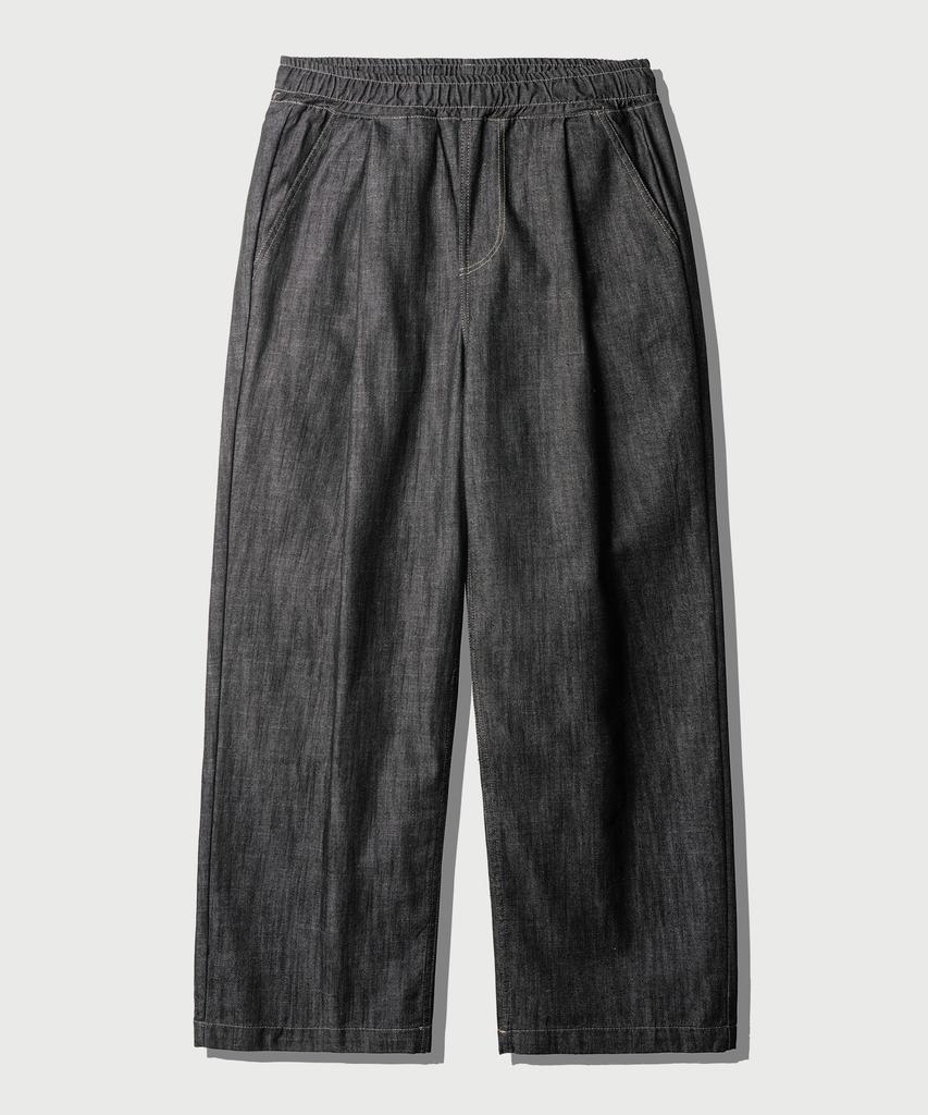 JEMUT World Summer Non-Faded Elastic Waist Denim Pants Black Kjlp2631