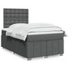 Box Spring Bed with Mattress Dark Gray 120 x 190 cm Fabric