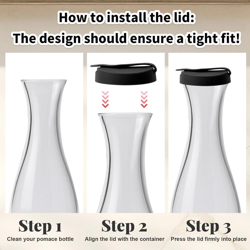 2pcs Replacement Lids for Good Seasons, BPA-Free Salad Dressing Lid Leakproof & Airtight Cap Accessory for Cruet Bottle Container (Black)