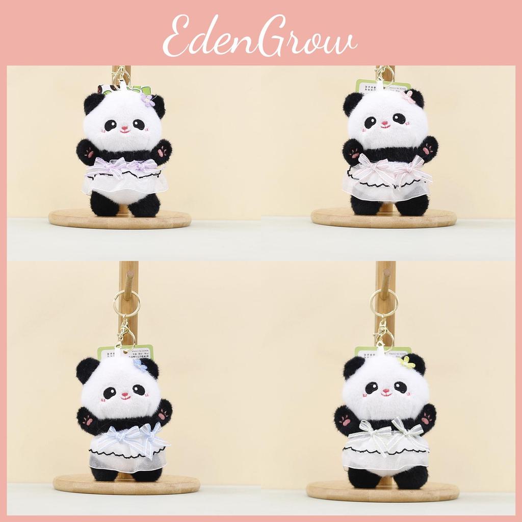 Plush Keychain Panda Pendant With Wearing A Gauze Skirt With A Design Bow