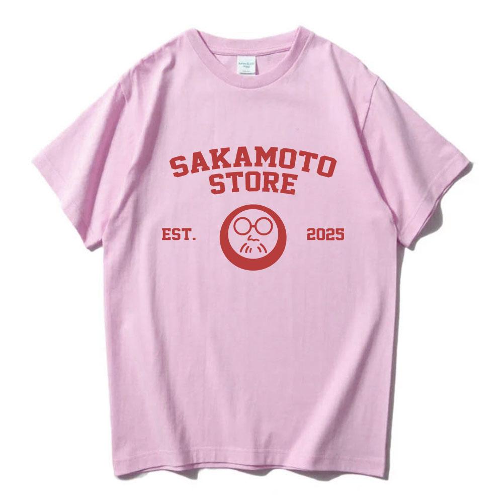 Sakamoto Store EST 2025 Tshirts Cartoon Manga Sakamoto Days Printing T-shirt Short Sleeve Cotton Men Tee-shirt Unisex Streetwear