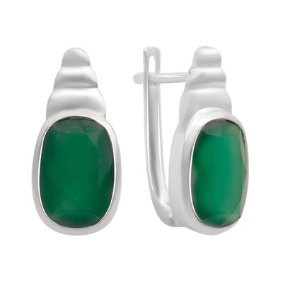 Srebrne kolczyki z naturalnym agatem 6.519ct (2171065)