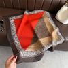 Korean Fashion Imitation Velvet Herringbone Pattern Cotton and Linen Small Square Scarf Silk Scarf Headscarf Shawl Travel Scarf Women's Scarf