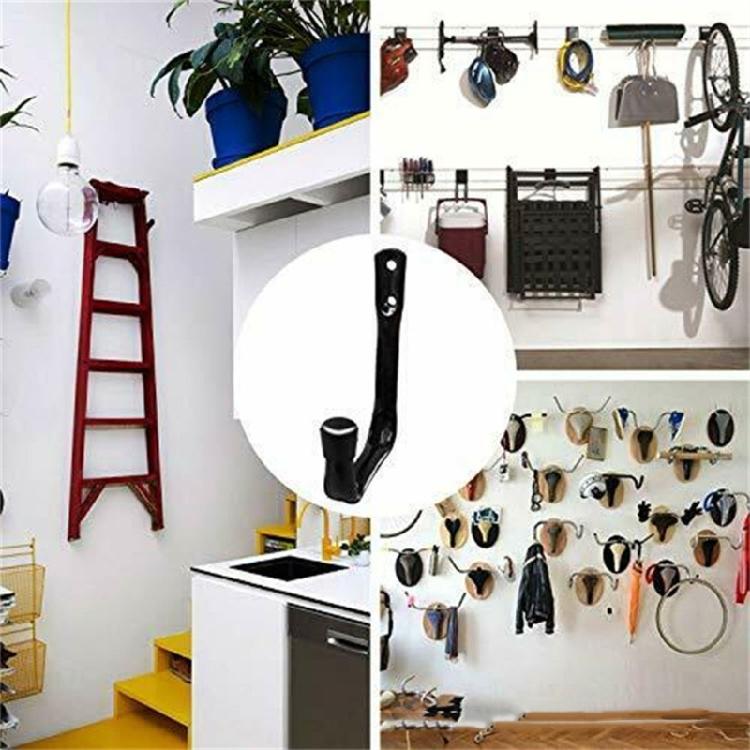 Practical Steel Wall Hooks For Bike Storage 6 Pack Space Saving Garage Organizers With Nonslip Coating
