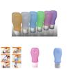 Silicone Travel Containers With Flip Top For Cosmetics And Shower Essentials