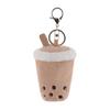 Apricot Lamb Bubble Tea Cute Soft Animal Keychain Plush Toy, Suitable for Men and Women, Backpack, Wallet, 10cm