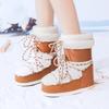 Fashion Waterproof Snow Boots Women's 2025 Winter New Thickened Thermal Sleeve Cotton Boots Non-slip and Wear-resistant Moon Boots