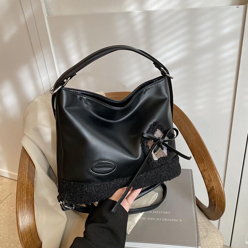 

Premium retro backpack women s new fashion shoulder bag large capacity commuter tote bag чёрный