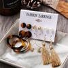 17KM Boho Shell Acrylic Drop Earrings for Women Brinco Gold Rattan Dangle Earring Set Boucle Doreille Femme Fashion Jewelry