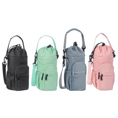 Tragbare Isolierte Wasserflaschen-Tragetasche Verstellbarer Schultergurt Flaschenbeutel Halter für Wandern Reisen Camping