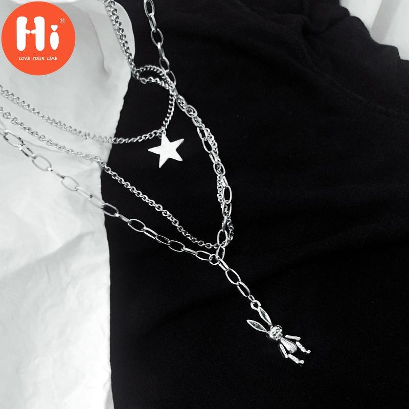 Hallo Schlüsselbein Kette Mehrschichtige Halskette Kaninchen Hip Hop Damen Trend Ins Personalisierte Vielseitige Pullover Kette Mode Koreanische Schmuck Halskette