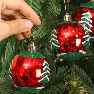 Boules de Noël Set 6PCS 6cm - Ornements à Suspendre pour Arbre de Noël, Navidad Noel Natal Décoration Maison Fête Nouvel An
