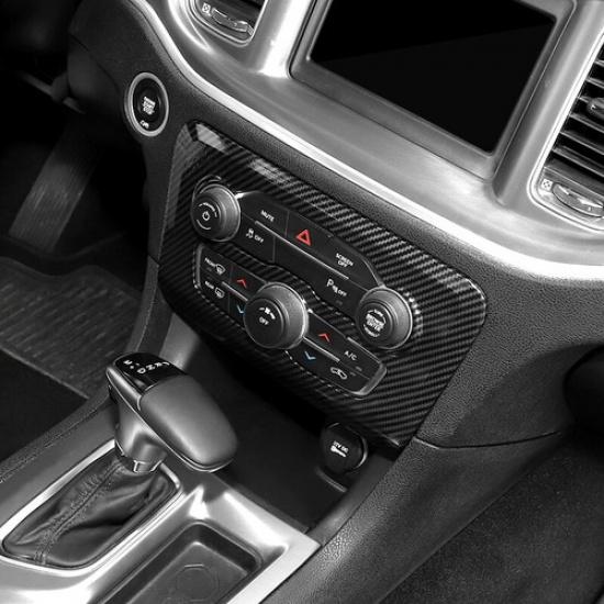 Carbon Fiber Air Conditioner Switch Panel Cover Trim Bezel for Dodge Charger 15+