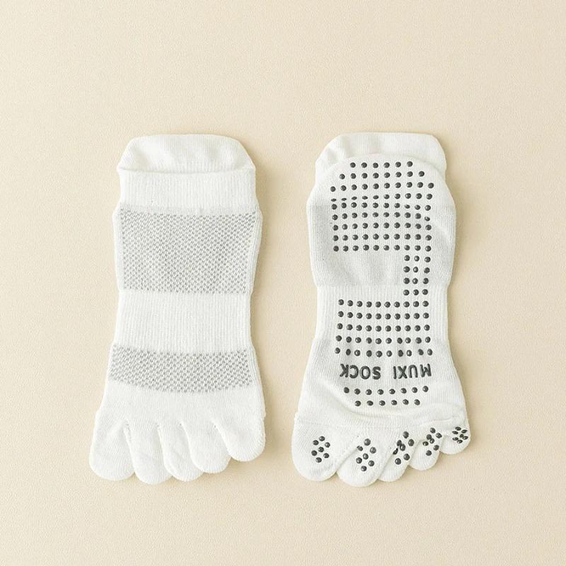 Yoga Pilates Five Finger Socks Ankle Men Non Slip Mesh Solid Simple Athletic Sport Boat Toe Socks