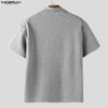 INCERUN Mens Lapel Neck Short Sleeve Casual Loose T-shirts Tops
