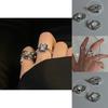 Geometric Trendy Mirror Finish Adjustable Ring Featuring Shimmering Zircon Stones For Couples