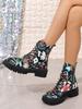 2026 Large Women's Multicolor Martin Boots with Low Heel - European and American Fashion