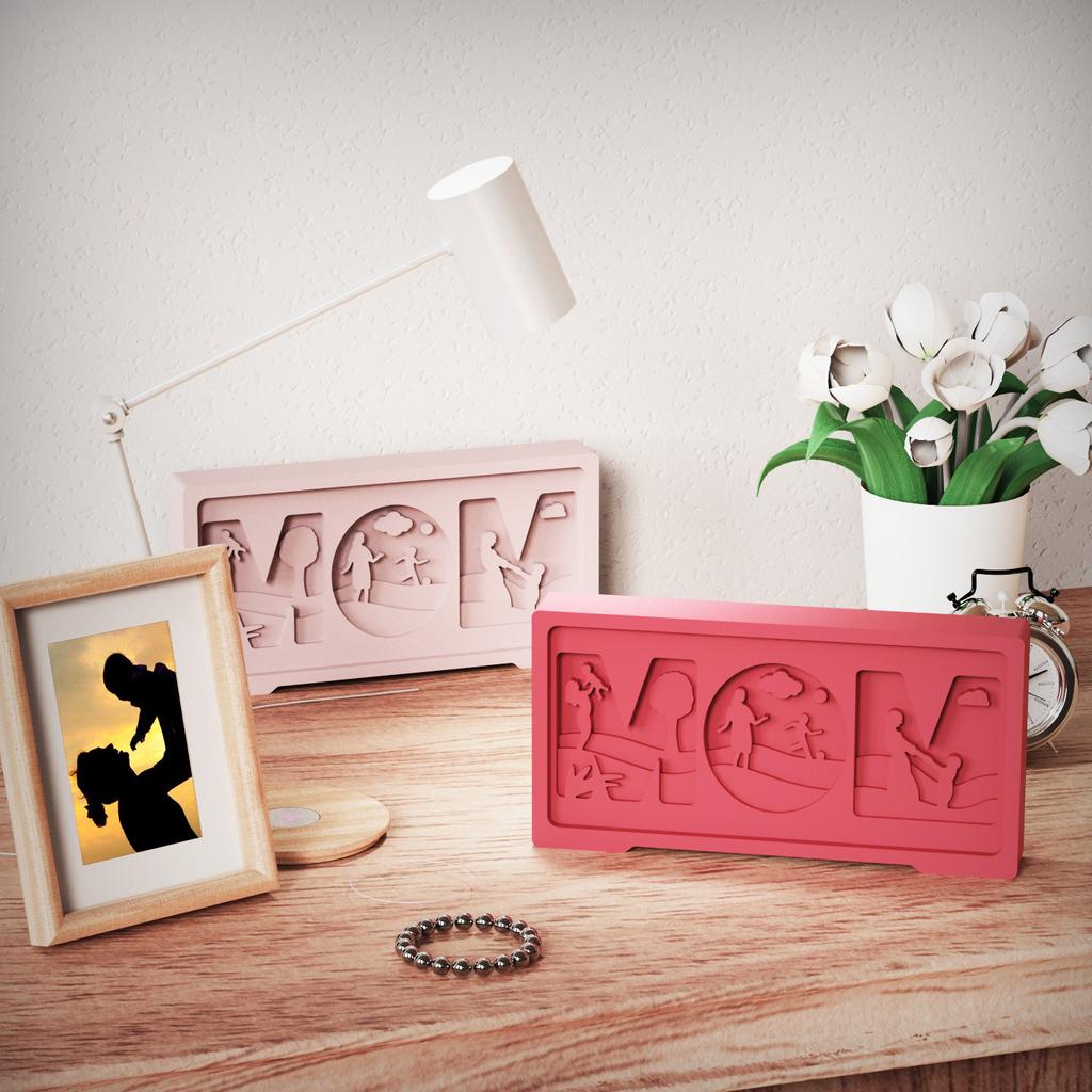 MOM Ornament Plaster Silicone Mold DIY Letter Candle Aromatherapy Making Epoxy Resin Molds Mother's Day Holiday Gifts Casting