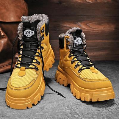 Winter Men Boots 2024 Wear-resistant Men Boots Simple Lace-up Plus Velvet Warm Snow Boots Outdoor Comfortable Men Cotton Shoes
