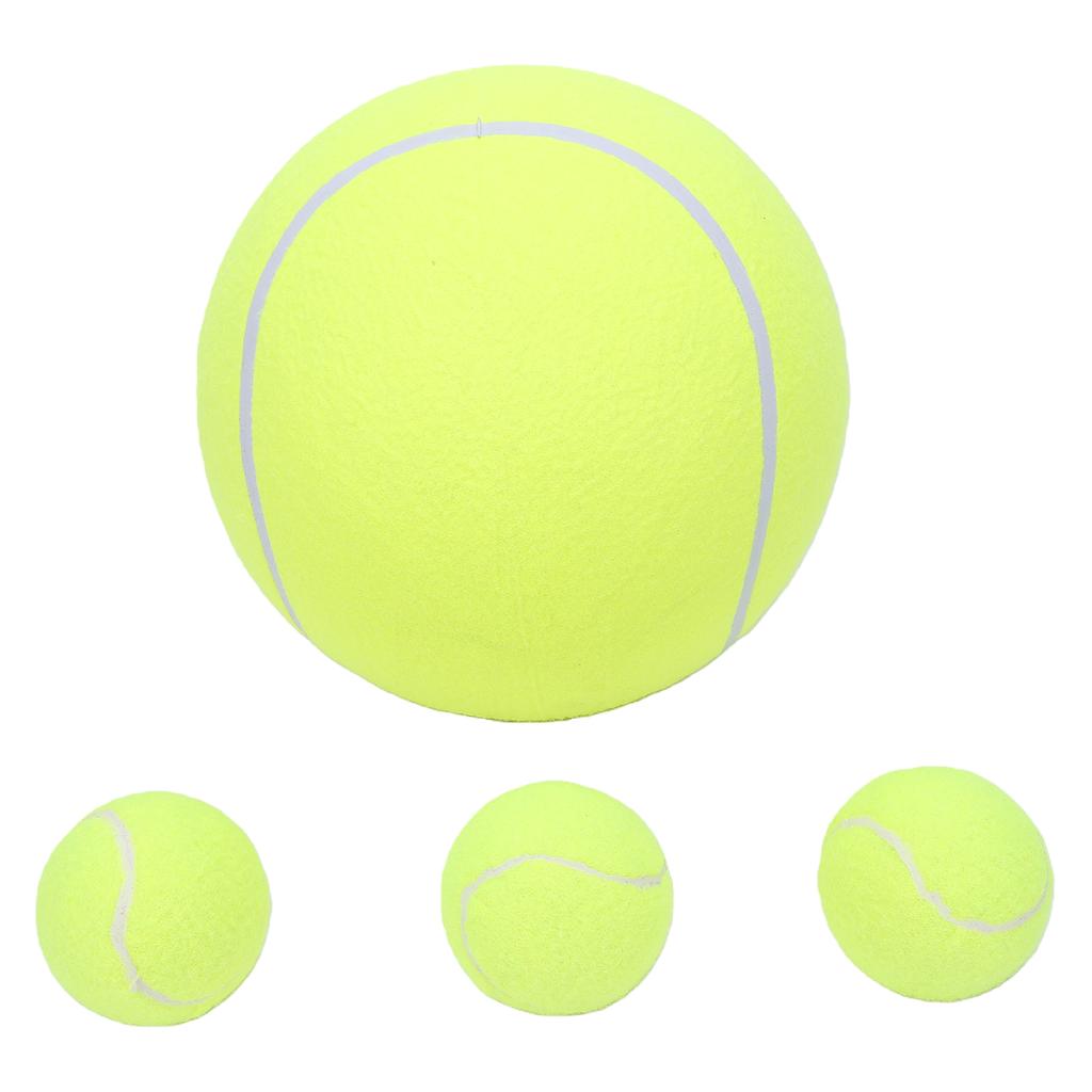 Large Inflatable Dog Tennis   with Pump Extra Large Pet Tennis   Set Bright Yellow Green High     Felt Outdoor Beach Garden Play Toy 