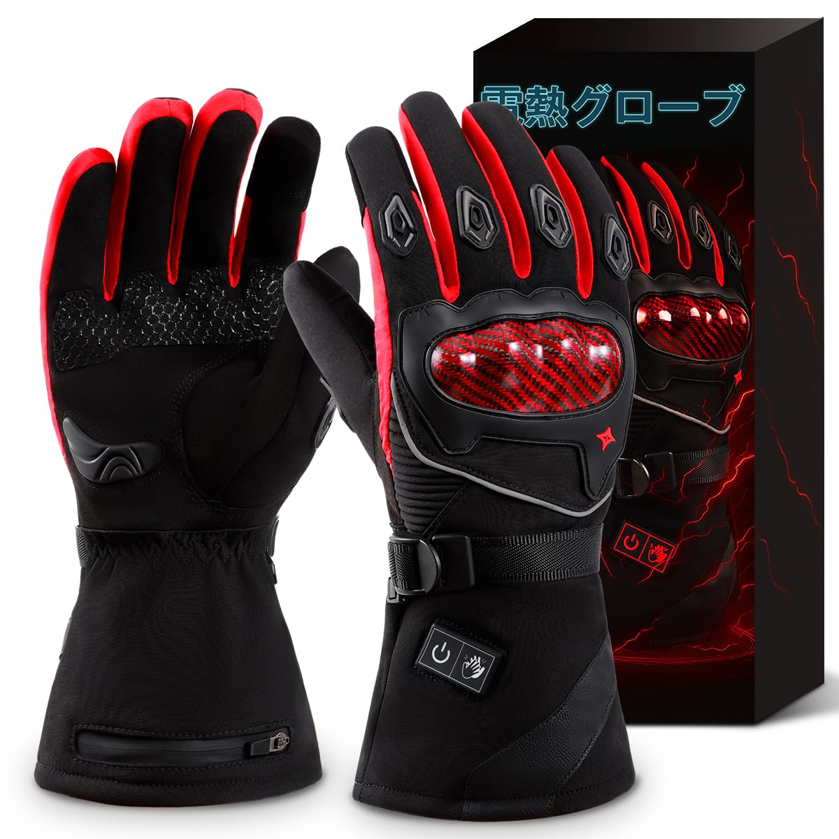 

Electric Heated Gloves for Motorcycles and Winter Carbon Fiber Heats the Entire 4 Temperature Cold Weather PSE Certified Japanese Product 11.1V чёрный