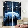 2pcs, 2D FLAT PRINTING Curtains (Without Rod) SpaceBridge Modern Contemporary Curtains Semi-Sheer Curtains Holiday Decorative