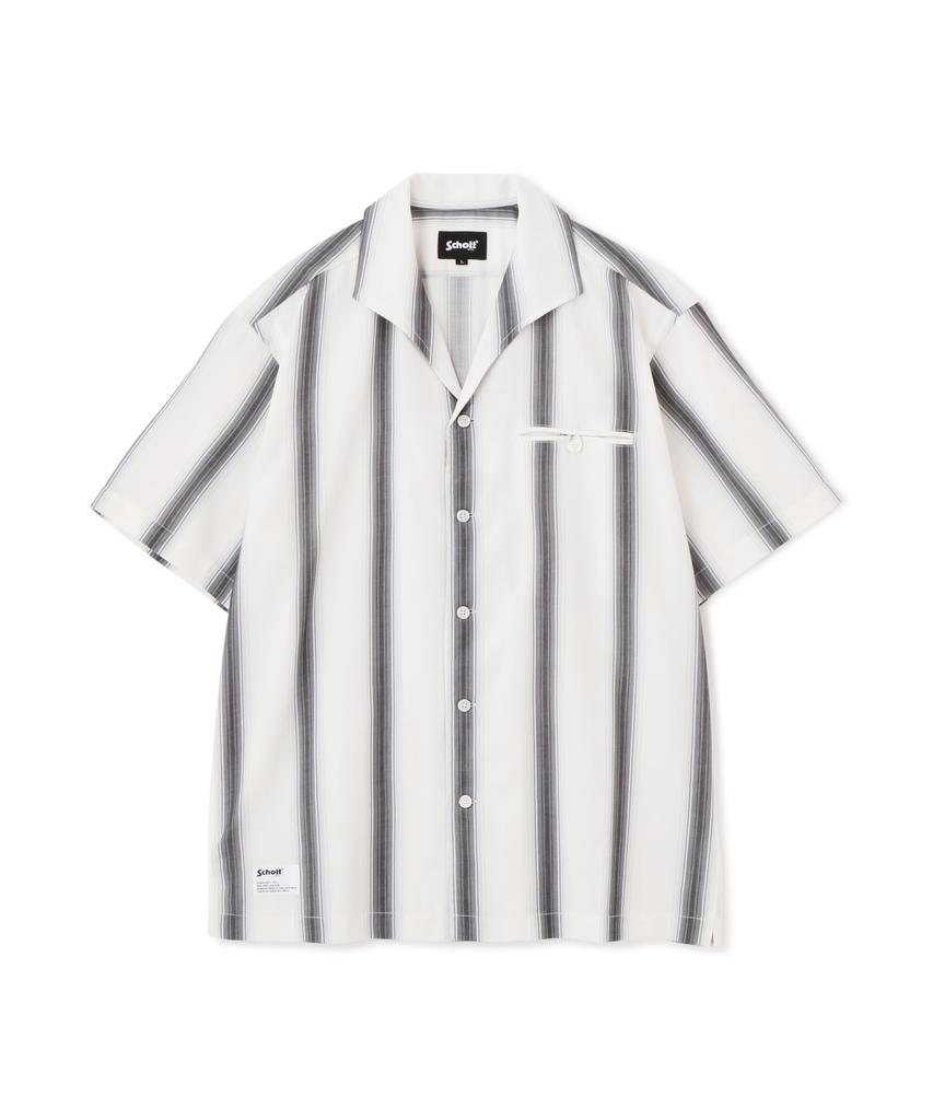 Schott STRIPE SS Short Sleeve Striped Size SHIRT, Shirt, Men's, 2XL, 030, White, 782-5123014