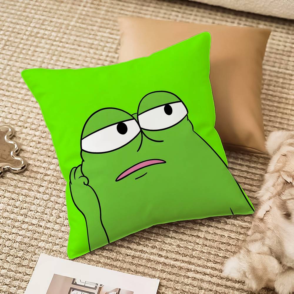 F-Frog Pillow Case Sofa And Living Room Decorative Cushion Covers Dust-proof And Mite-proof Invisible Zipper