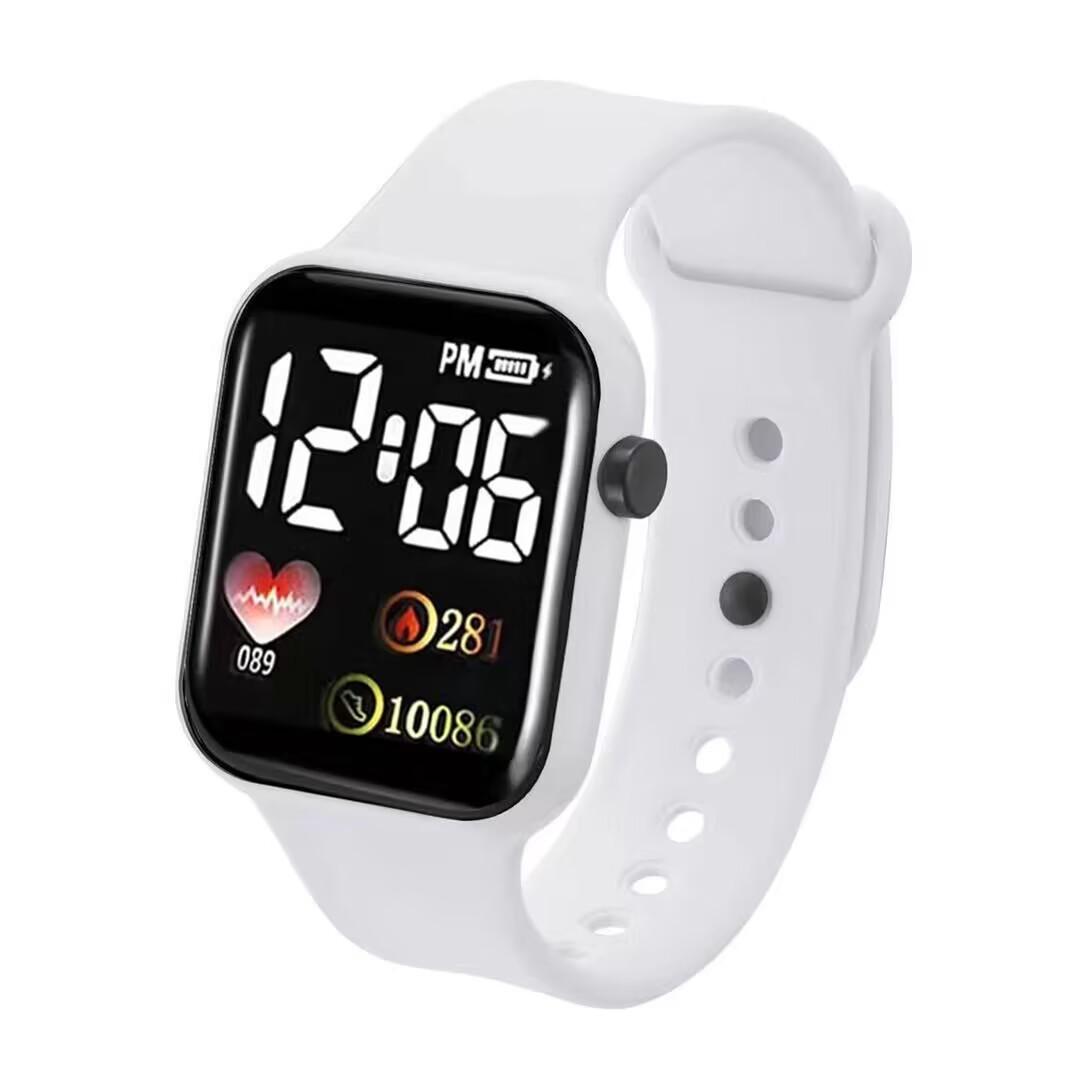 New love small square couple children s watch sports LED electronic watch square student electronic watch